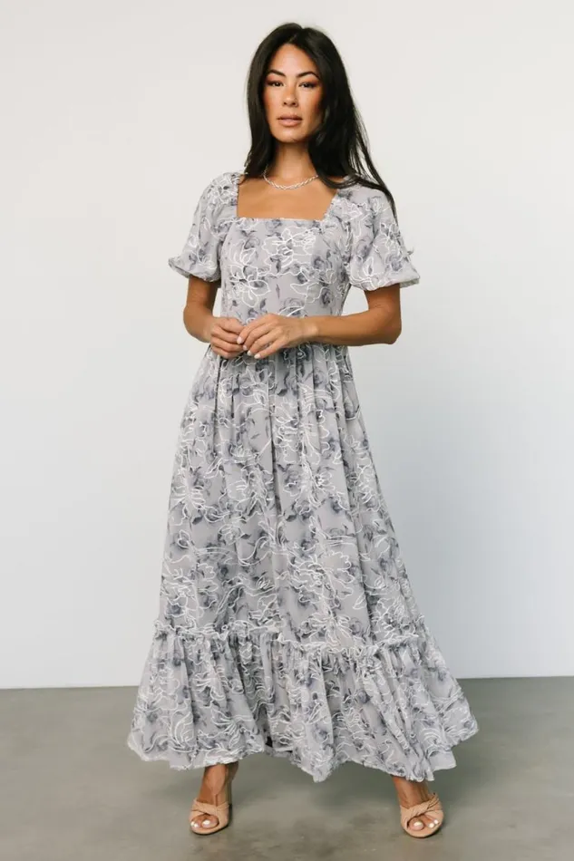 Women Helena Embroidered Maxi Dress Slate Multi Baltic Born Bump Friendly