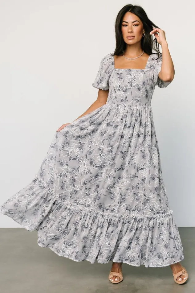Women Helena Embroidered Maxi Dress Slate Multi Baltic Born Bump Friendly