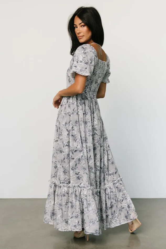 Women Helena Embroidered Maxi Dress Slate Multi Baltic Born Bump Friendly