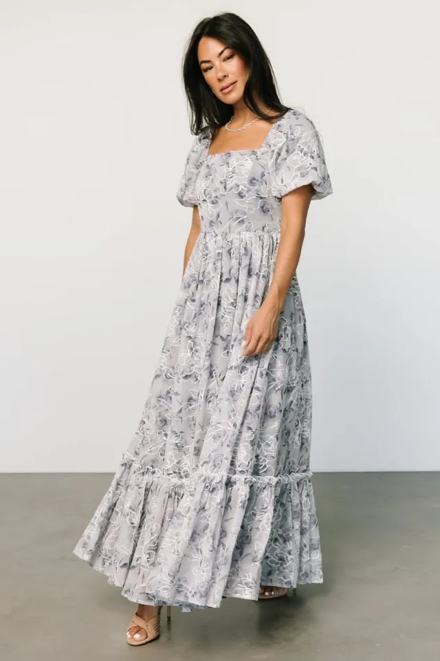 Women Helena Embroidered Maxi Dress Slate Multi Baltic Born Bump Friendly