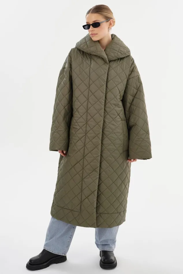Women HENDRIKA Oversized Quilted Coat Sage LAMARQUE Puffers