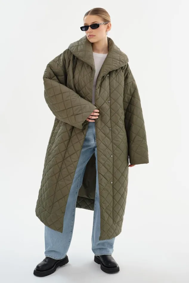 Women HENDRIKA Oversized Quilted Coat Sage LAMARQUE Puffers