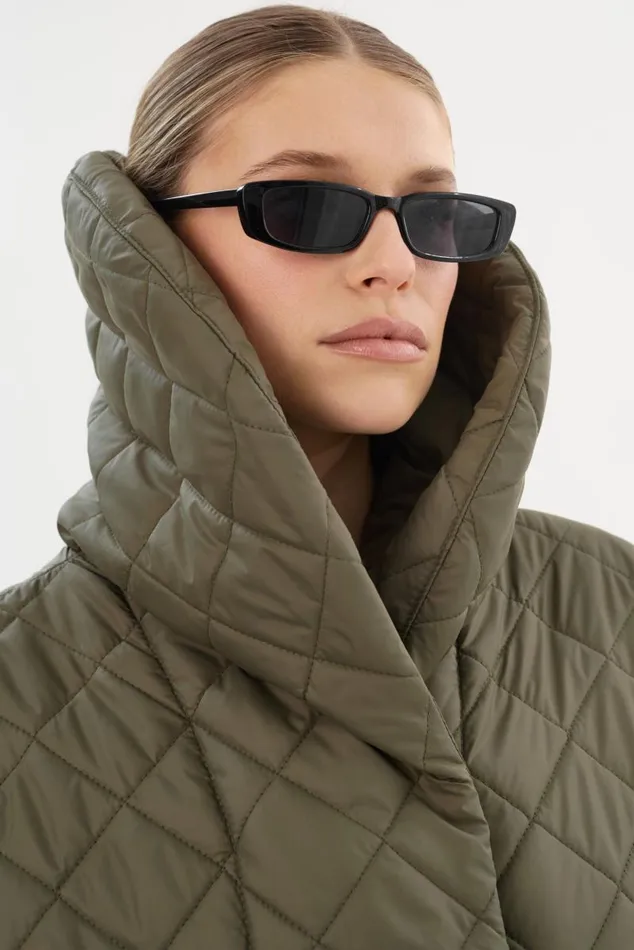 Women HENDRIKA Oversized Quilted Coat Sage LAMARQUE Puffers