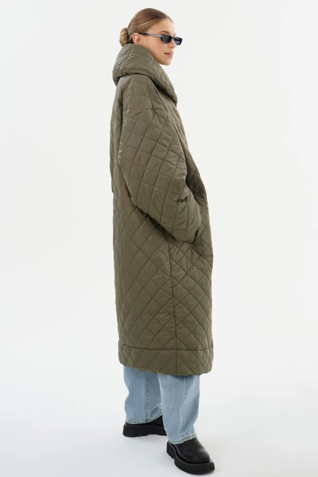 Women HENDRIKA Oversized Quilted Coat Sage LAMARQUE Puffers