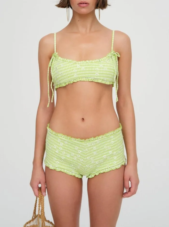 Women Henry Swim Short Green For Love and Lemons Swim Women Henry Swim Short Green For Love and Lemons Swim
