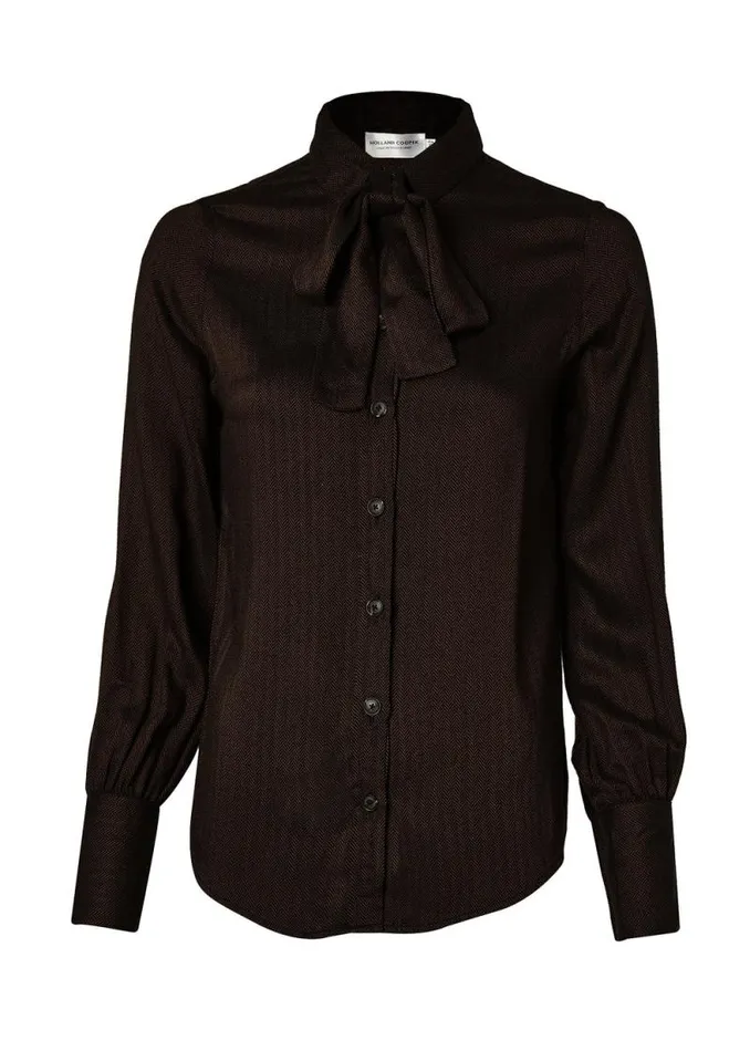 Women Heritage Shirt Tobacco Herringbone Holland Cooper Shirts and Blouses