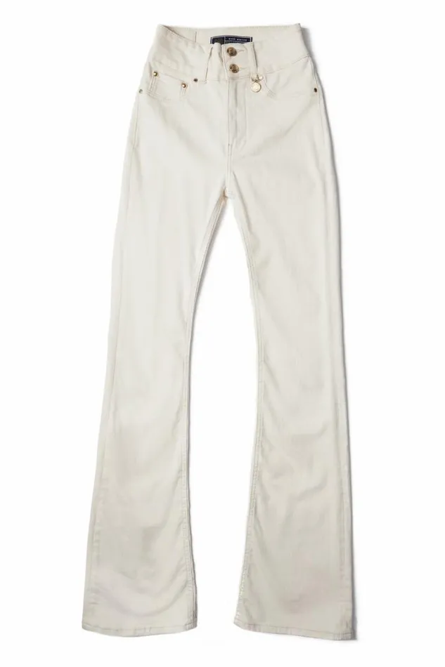Women High Rise Flared Jean Oatmeal Holland Cooper Jeans