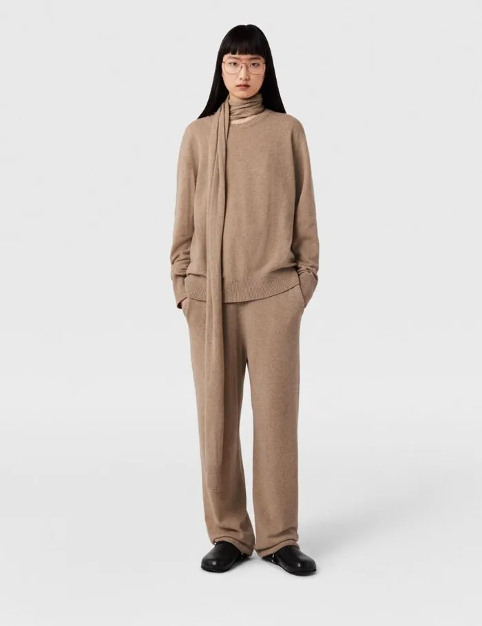 Women High Rise Straight Leg Pants Sandy Beige Stella McCartney Pants And Shorts Women High Rise Straight Leg Pants Sandy Beige Stella McCartney Pants And Shorts