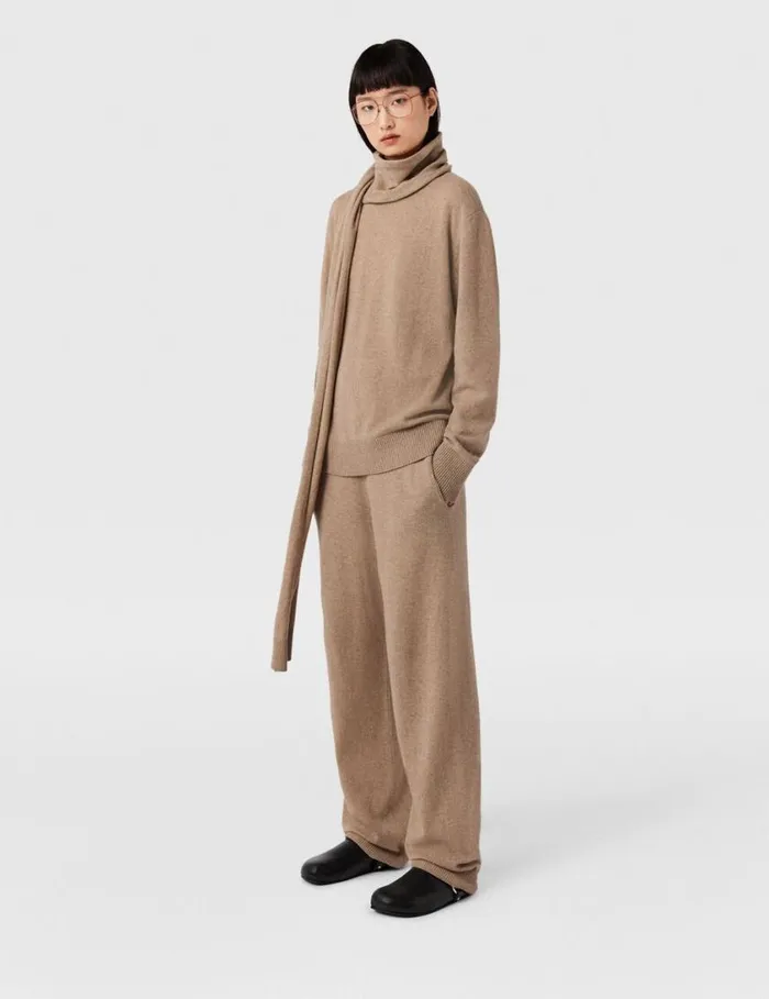 Women High Rise Straight Leg Pants Sandy Beige Stella McCartney Pants And Shorts Women High Rise Straight Leg Pants Sandy Beige Stella McCartney Pants And Shorts