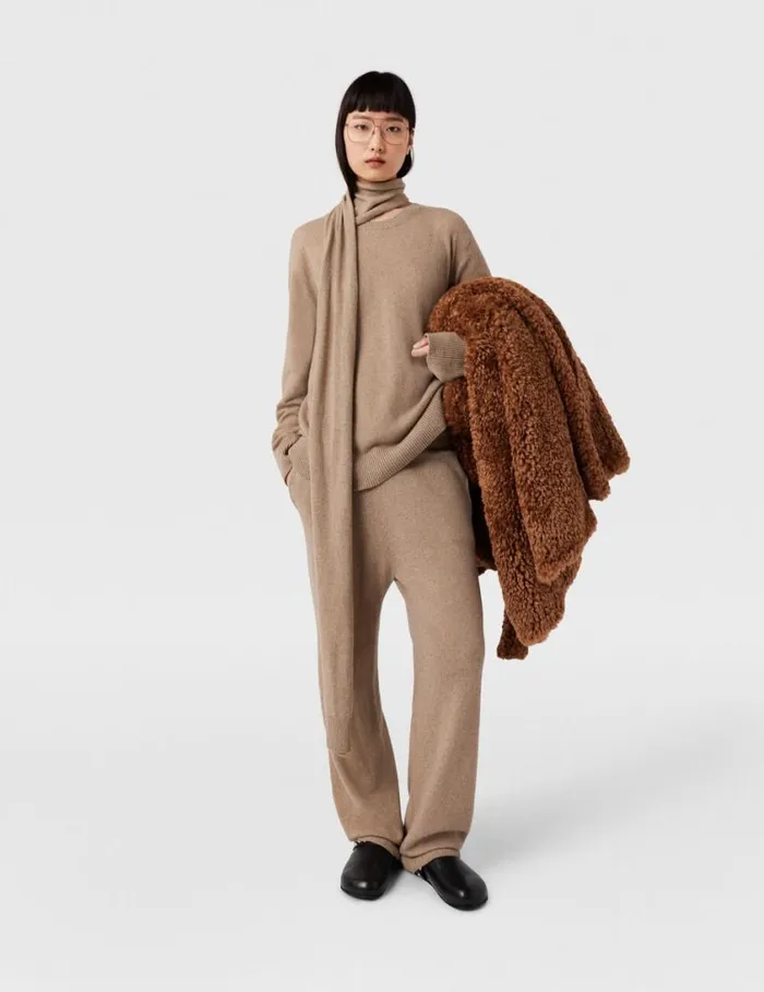 Women High Rise Straight Leg Pants Sandy Beige Stella McCartney Pants And Shorts Women High Rise Straight Leg Pants Sandy Beige Stella McCartney Pants And Shorts