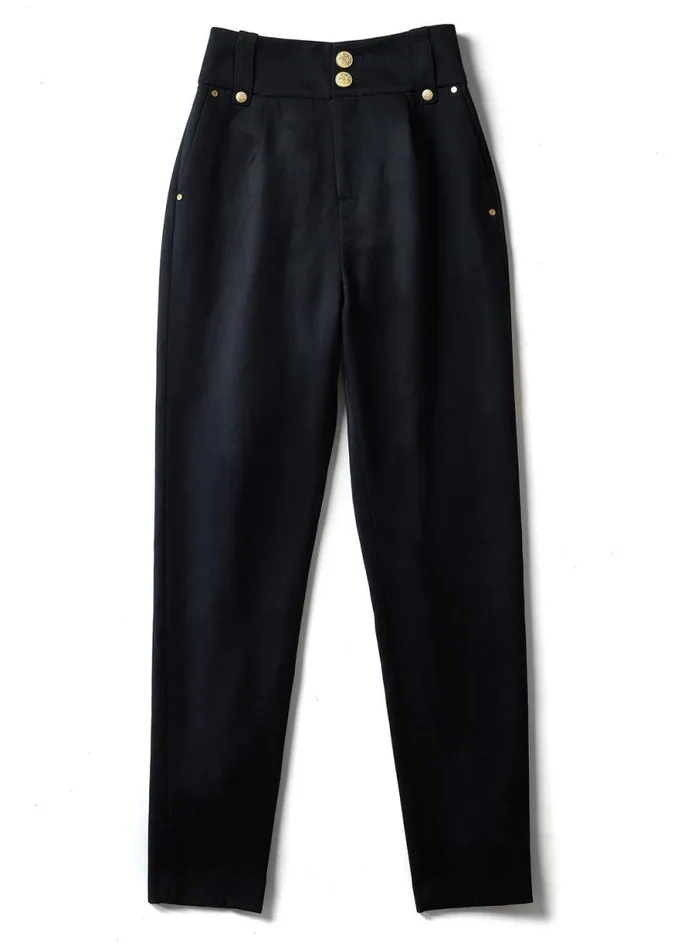 Women High Waisted Peg Trouser Navy Barathea Holland Cooper Tailoring Women High Waisted Peg Trouser Navy Barathea Holland Cooper Tailoring