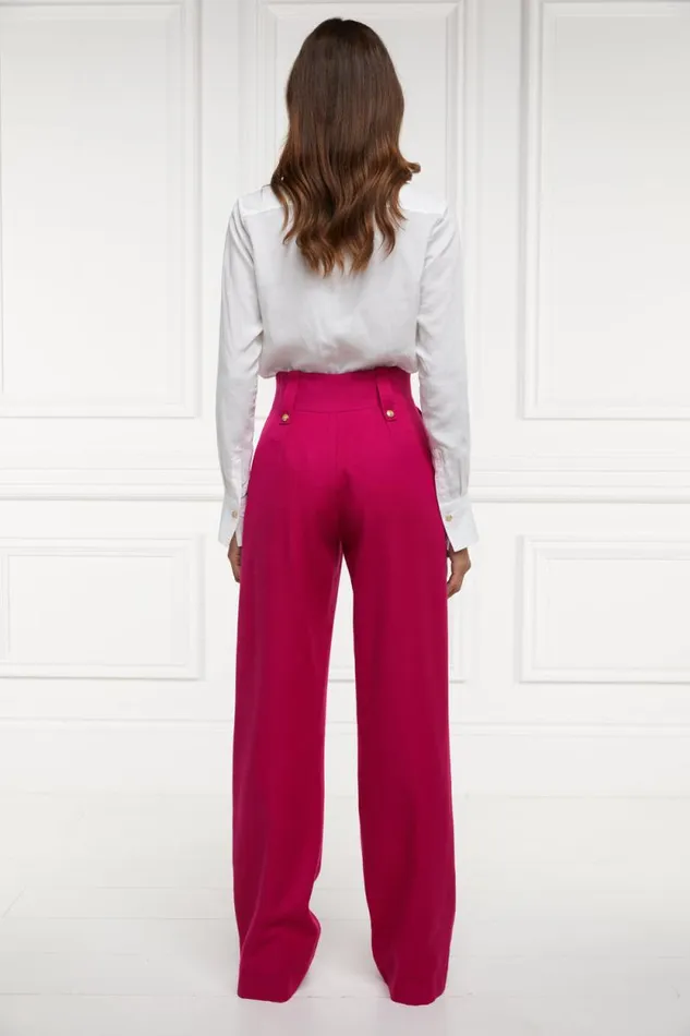 Women High Waisted Straight Trouser Hot Pink Barathea Holland Cooper Tailoring Women High Waisted Straight Trouser Hot Pink Barathea Holland Cooper Tailoring