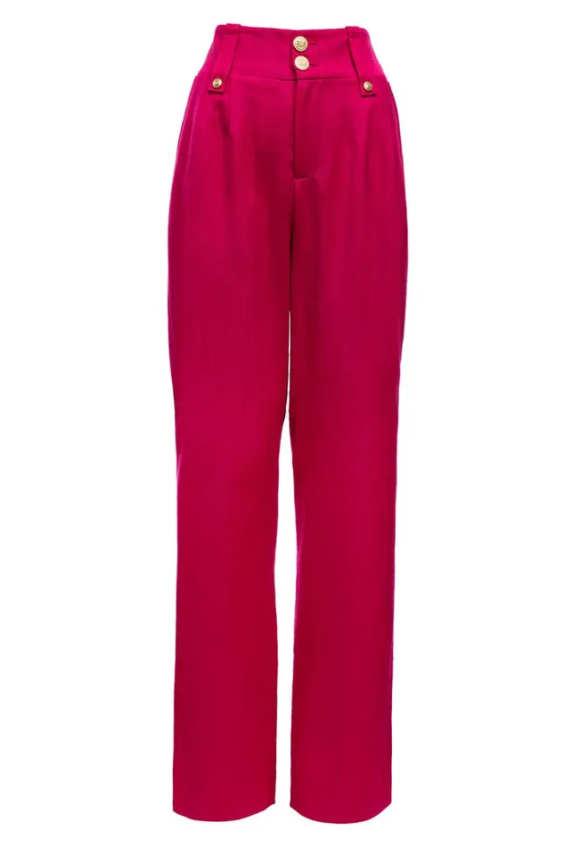 Women High Waisted Straight Trouser Hot Pink Barathea Holland Cooper Tailoring Women High Waisted Straight Trouser Hot Pink Barathea Holland Cooper Tailoring