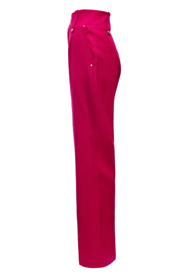 Women High Waisted Straight Trouser Hot Pink Barathea Holland Cooper Tailoring Women High Waisted Straight Trouser Hot Pink Barathea Holland Cooper Tailoring