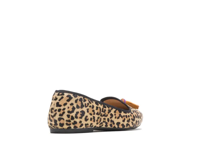 Women Hush Puppies Sadie Tassel SlipOn Leopard Calf Hair Flats and SlipOns Women Hush Puppies Sadie Tassel SlipOn Leopard Calf Hair Flats and SlipOns