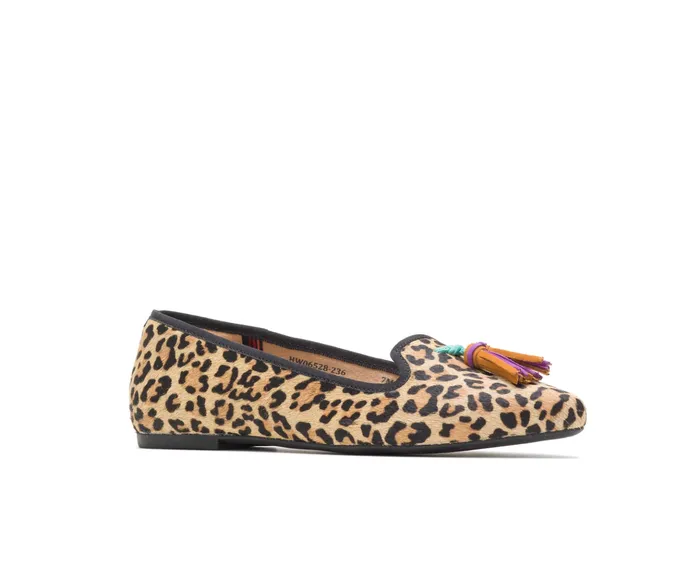 Women Hush Puppies Sadie Tassel SlipOn Leopard Calf Hair Flats and SlipOns Women Hush Puppies Sadie Tassel SlipOn Leopard Calf Hair Flats and SlipOns