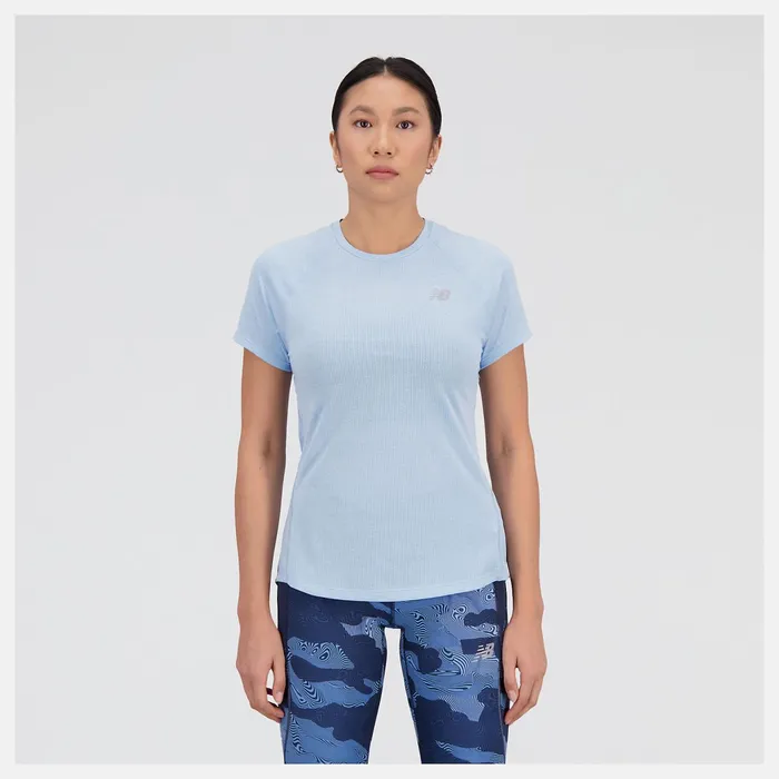 Women Impact Run Short Sleeve Blue Haze Heather New Balance Shirts Women Impact Run Short Sleeve Blue Haze Heather New Balance Shirts