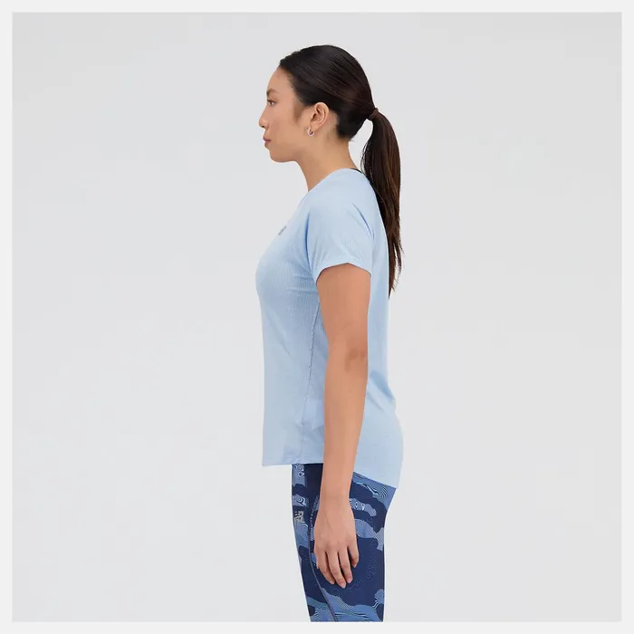 Women Impact Run Short Sleeve Blue Haze Heather New Balance Shirts Women Impact Run Short Sleeve Blue Haze Heather New Balance Shirts
