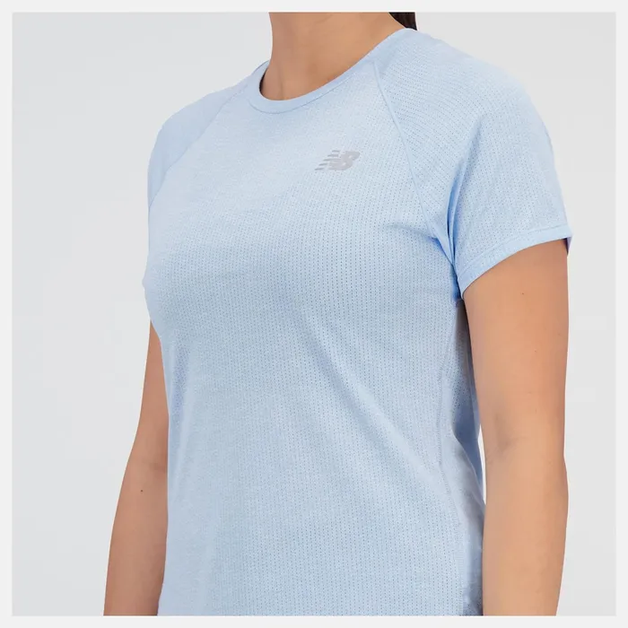 Women Impact Run Short Sleeve Blue Haze Heather New Balance Shirts Women Impact Run Short Sleeve Blue Haze Heather New Balance Shirts