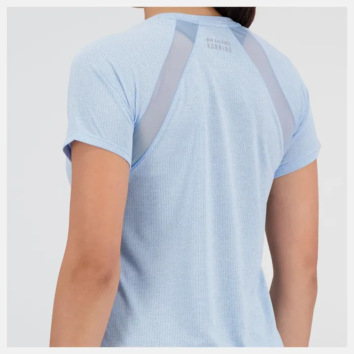 Women Impact Run Short Sleeve Blue Haze Heather New Balance Shirts Women Impact Run Short Sleeve Blue Haze Heather New Balance Shirts