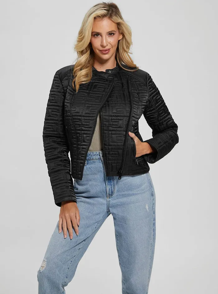 Women Jackets and Coats GUESS Black Marine Quilted Jacket