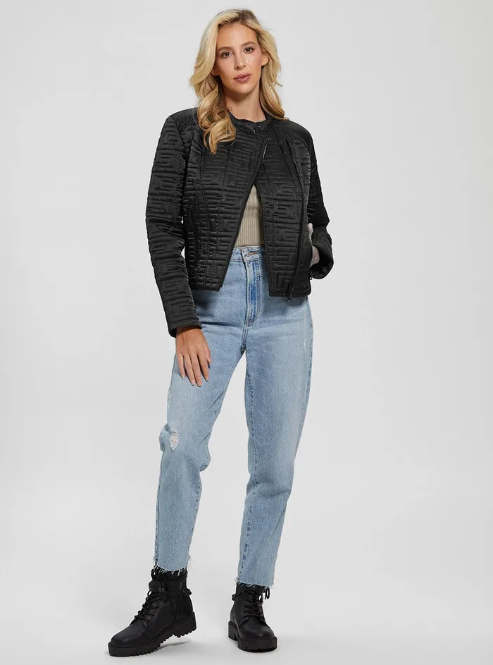 Women Jackets and Coats GUESS Black Marine Quilted Jacket