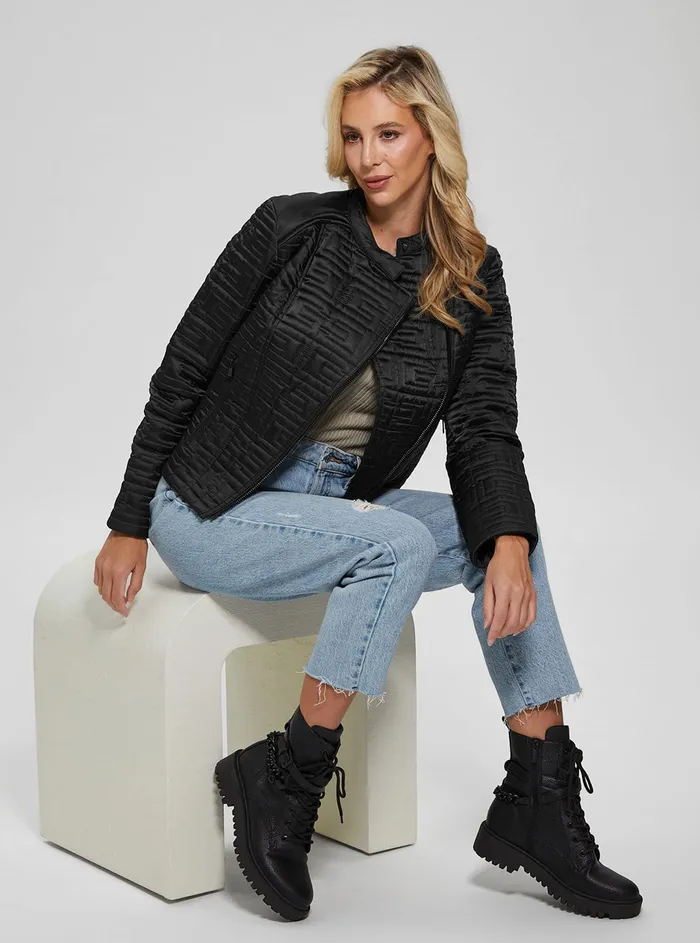 Women Jackets and Coats GUESS Black Marine Quilted Jacket