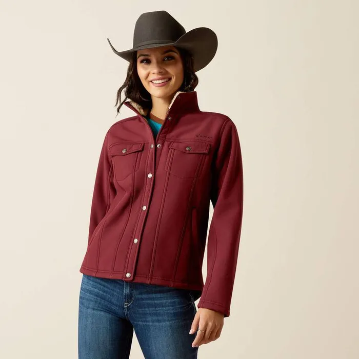 Women Jackets and Vests Ariat Berber Back Softshell Jacket Tawny Port