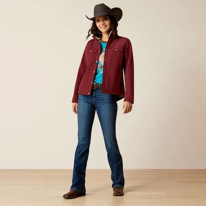 Women Jackets and Vests Ariat Berber Back Softshell Jacket Tawny Port