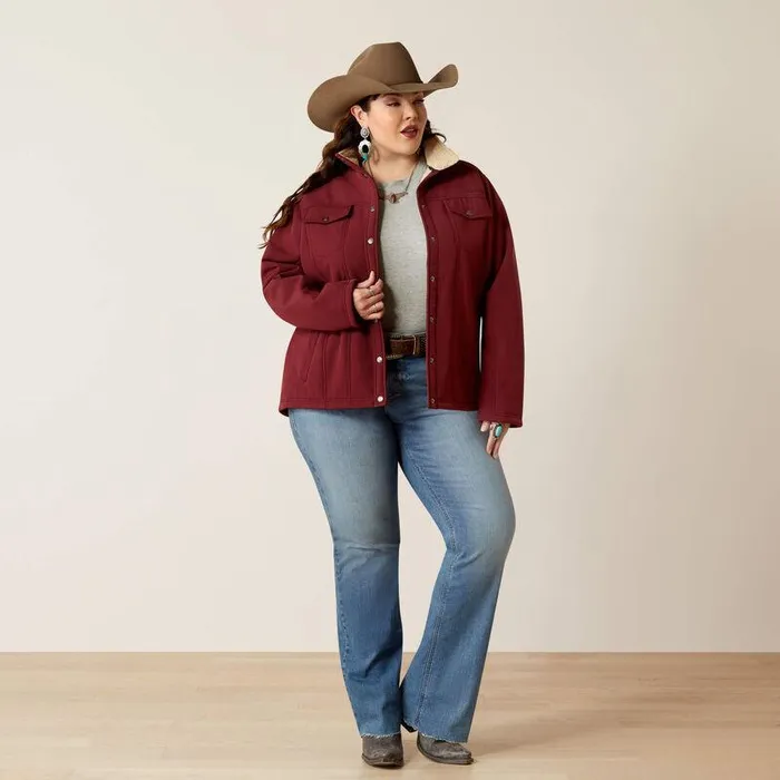 Women Jackets and Vests Ariat Berber Back Softshell Jacket Tawny Port
