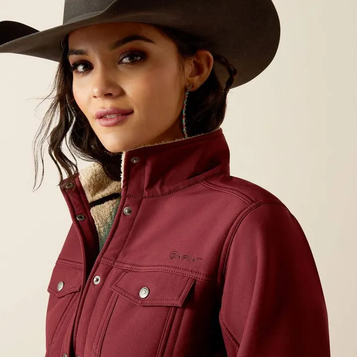Women Jackets and Vests Ariat Berber Back Softshell Jacket Tawny Port