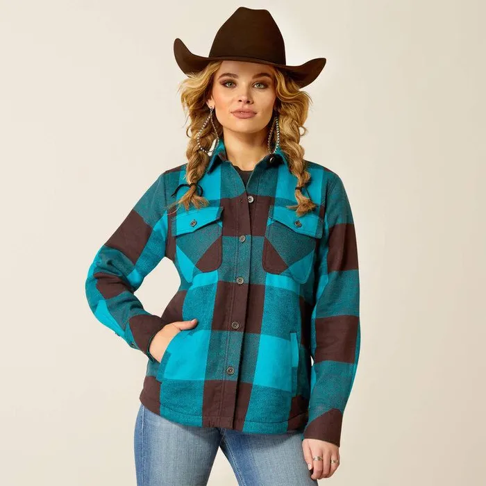 Women Jackets and Vests Ariat Buffalo Plaid Shirt Jacket Buffalo Print