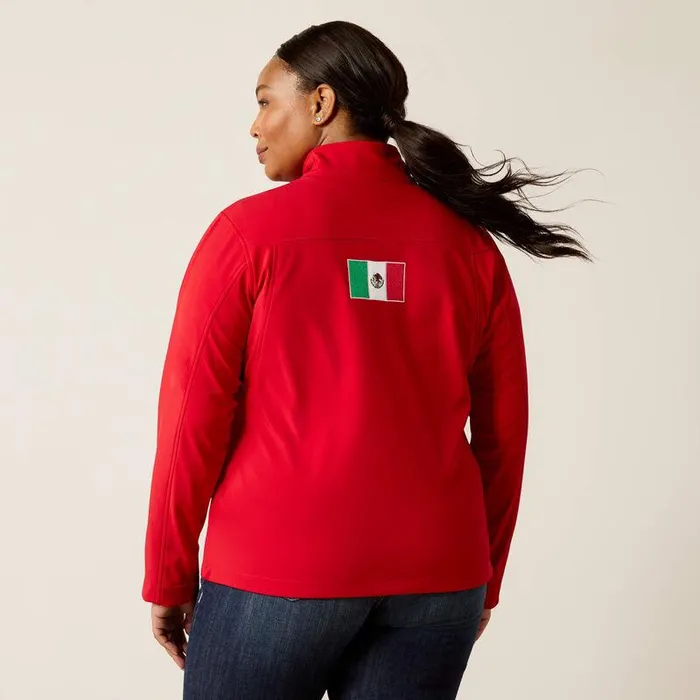 Women Jackets and Vests Ariat Classic Team Softshell MEXICO Jacket Red Women Jackets and Vests Ariat Classic Team Softshell MEXICO Jacket Red