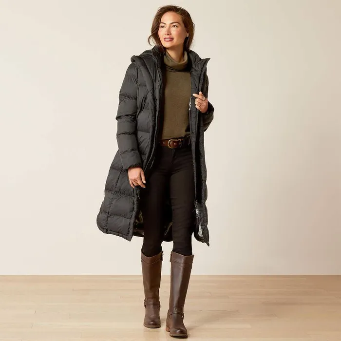 Women Jackets and Vests Ariat Norfolk Long Puffa Coat Black Women Jackets and Vests Ariat Norfolk Long Puffa Coat Black