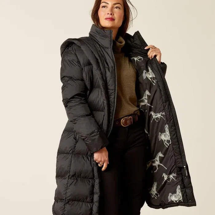 Women Jackets and Vests Ariat Norfolk Long Puffa Coat Black Women Jackets and Vests Ariat Norfolk Long Puffa Coat Black