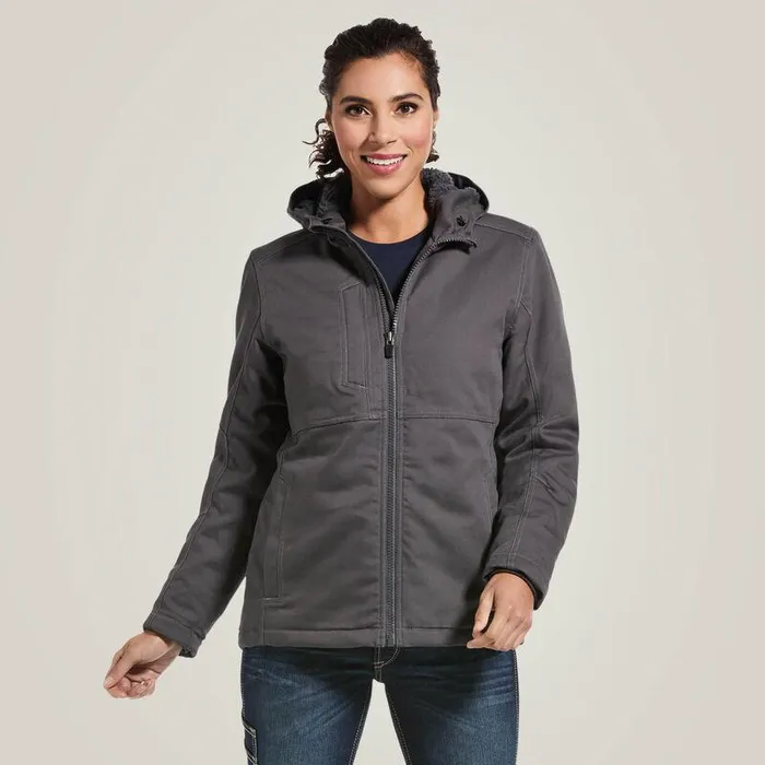 Women Jackets and Vests Ariat Rebar DuraCanvas Insulated Jacket Rebar Grey
