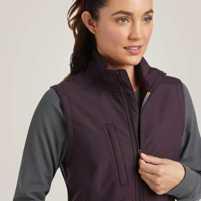 Women Jackets and Vests Ariat Rebar Stretch Canvas Softshell Vest Plum Perfect Women Jackets and Vests Ariat Rebar Stretch Canvas Softshell Vest Plum Perfect