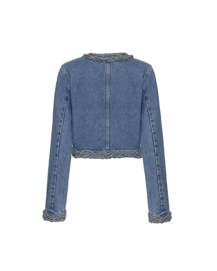 Women Jackets PatBO Braided Denim Cropped Jacket Denim