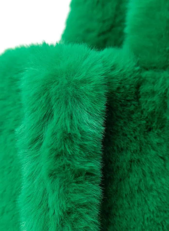 Women JADE Faux Fur Tote Bag Vibrant Green LAMARQUE Bags Women JADE Faux Fur Tote Bag Vibrant Green LAMARQUE Bags