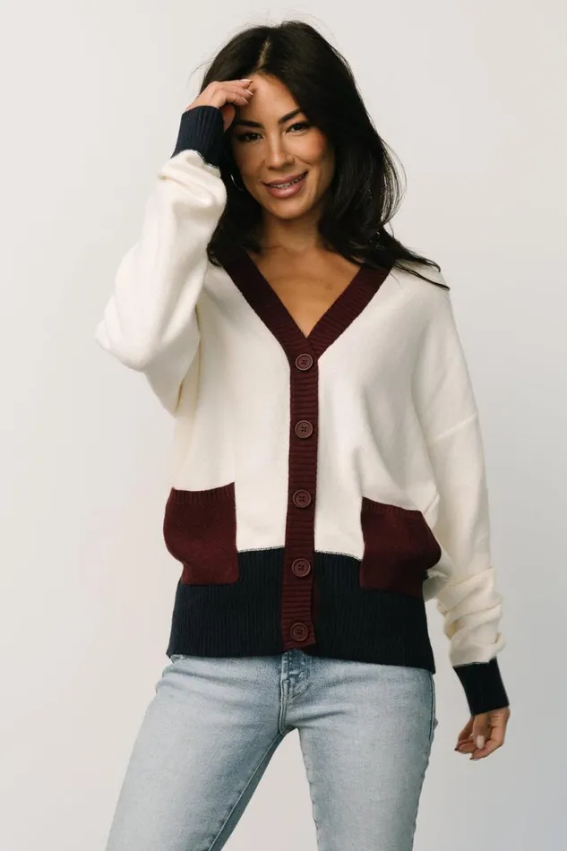 Women Jax Cardigan Cream Multi Baltic Born Sweaters