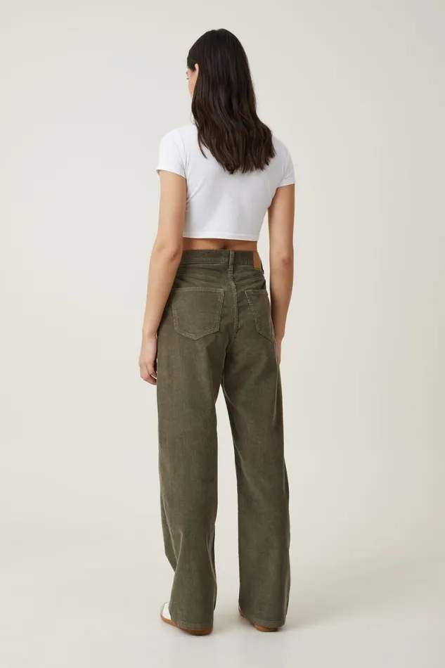 Women Jeans Cotton On Cord Straight Jean Woodland