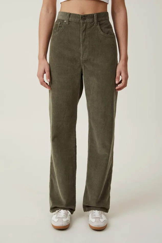 Women Jeans Cotton On Cord Straight Jean Woodland