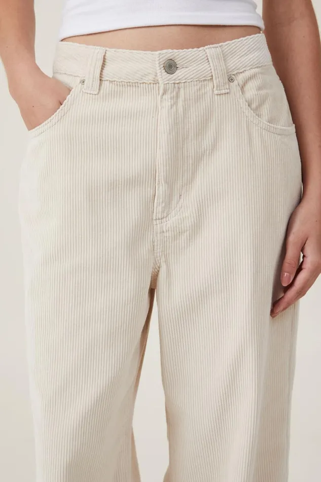 Women Jeans Cotton On Cord Super Baggy Leg Jean Porcelain