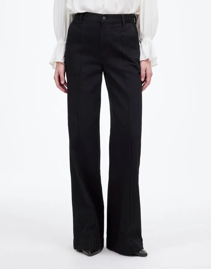 Women Jeans Madewell SuperwideLeg Trouser Jeans Black Rinse Wash