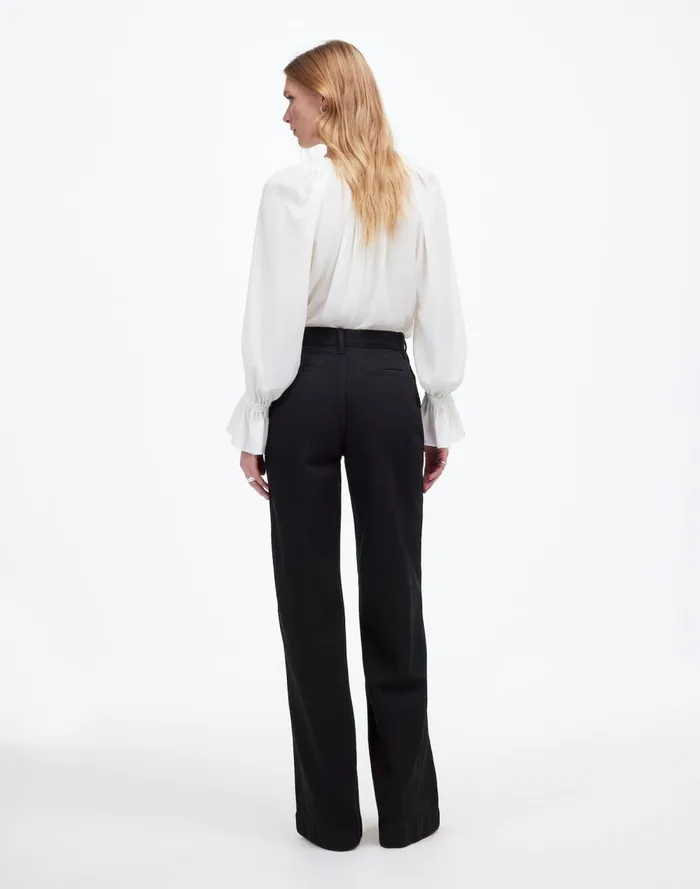 Women Jeans Madewell SuperwideLeg Trouser Jeans Black Rinse Wash
