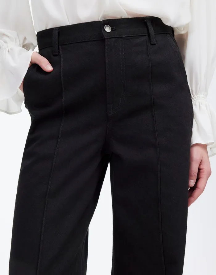 Women Jeans Madewell SuperwideLeg Trouser Jeans Black Rinse Wash