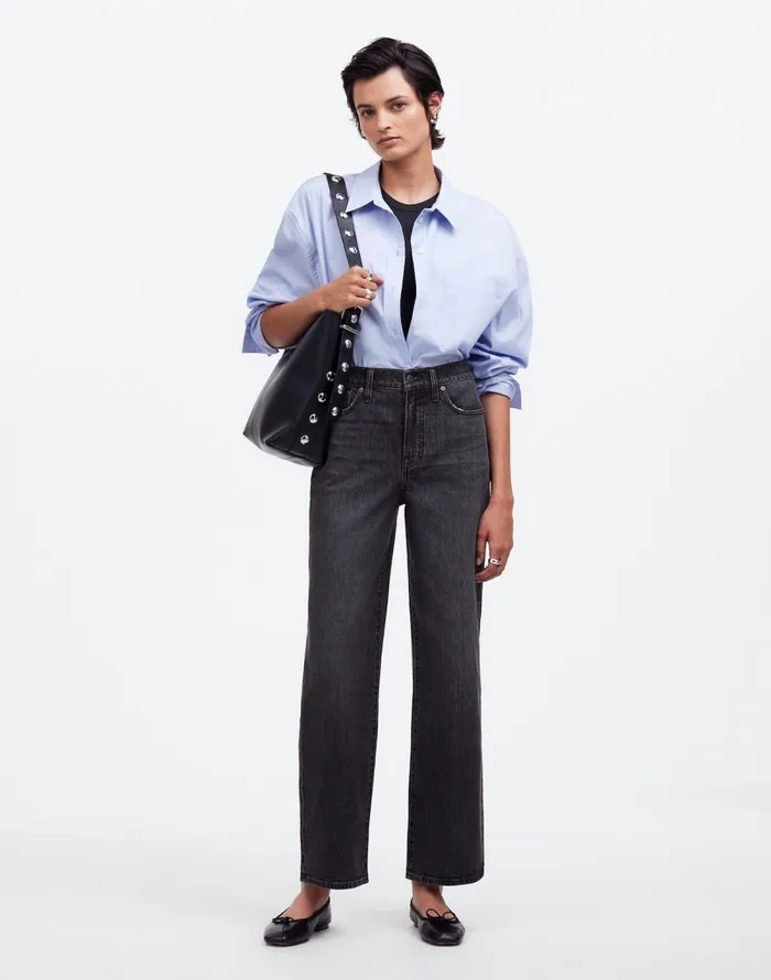 Women Jeans Madewell The Perfect Vintage WideLeg Crop Jean Robles Wash