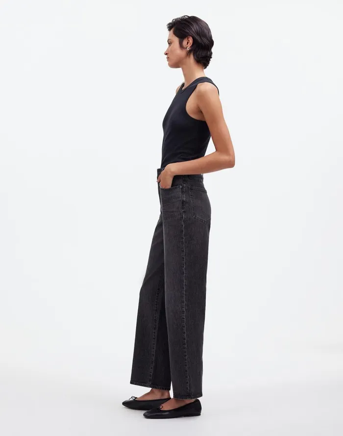 Women Jeans Madewell The Perfect Vintage WideLeg Crop Jean Robles Wash