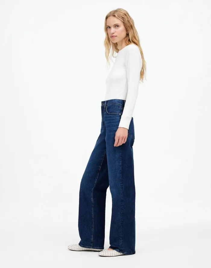 Women Jeans Madewell The Perfect Vintage WideLeg Jean Nighthawk Wash