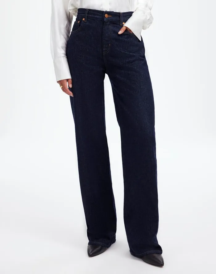 Women Jeans Madewell The Perfect Vintage WideLeg Jean Softdrape Denim Edition Rinse Wash